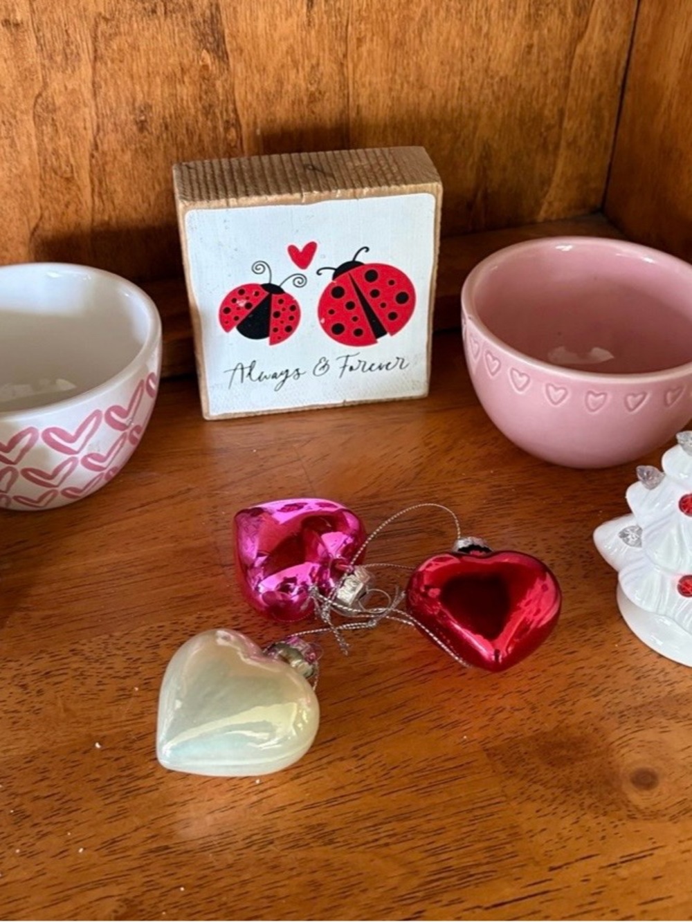 Hobby Lobby Pink and Red Heart Ornaments and Decor Accents